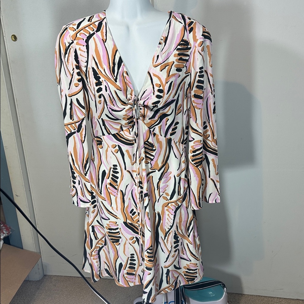 Retro style ba&sh 4 small (repaired) Multicolor Abstract Dress 60’s 70’s groovy